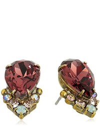 Sorrelli Sangria Crystal Teardrop And Cluster Earrings