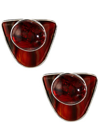 Stephen Dweck Stacked Agate Amber Button Earrings