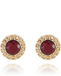 The Limited Round Faux Gem Earrings