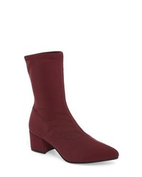 Burgundy Elastic Ankle Boots