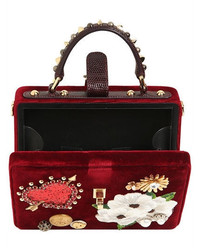 Dolce & Gabbana Dolce Box Embellished Velvet Bag