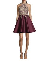 XSCAPE Embellished Embroidered Mikado Party Dress