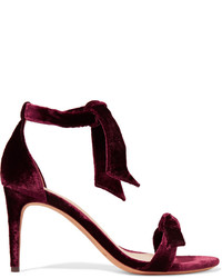 Burgundy Embellished Sandals