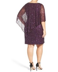 Pisarro Nights Plus Size Embellished Popover Cocktail Dress