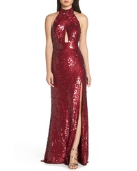 Mac Duggal Scarf Back Sequin Gown