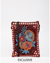 Reclaimed Vintage Floral Embroidered Mini Cross Body Bag