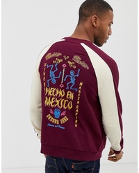 ASOS DESIGN Jersey Bomber Jacket With Mexico Embroidered Back Design