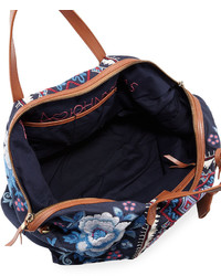 Johnny Was Dexter Embroidered Canvas Weekend Bag