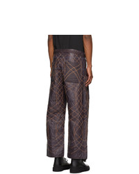 Craig Green Burgundy Embroidered Swirl Trousers