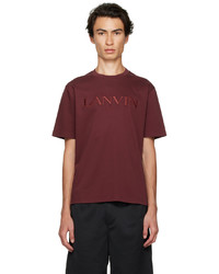 Lanvin Burgundy Embroidered T Shirt