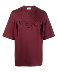 Lanvin Curb Logo Embroidered T Shirt