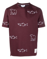 Thom Browne Embroidered Bear Fish T Shirt