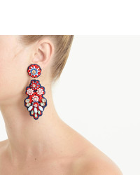 J.Crew Embroidered Crystal Earrings