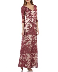 JS Collections Embroidered Lace Gown