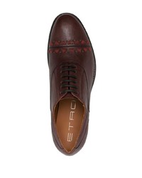 Etro Embroidered Leather Oxford Shoes