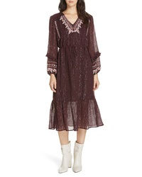 Dolan Rashida Embroidered Midi Dress