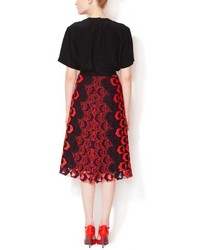 Derek Lam Cotton Embroidered A Line Skirt