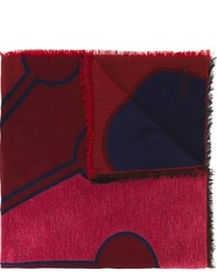 Burgundy Embroidered Scarf
