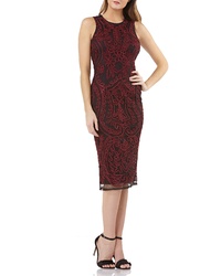 JS Collections Embroidered Sheath Dress