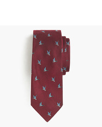 J.Crew English Silk Tie With Embroidered Geese