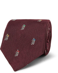 Paul Smith Shoes Accessories Cyclist Embroidered Silk Tie