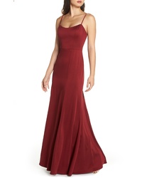 Jenny Yoo Aniston Luxe Crepe Trumpet Gown