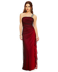 Blondie Nites One Shoulder Glitter Ombre Gown