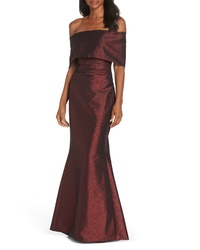 Vince Camuto Foldover Neckline Gown