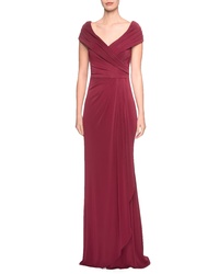 La Femme Ruched Jersey Gown