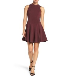 A By Amanda Warby Mock Neck Fit Flare Dress