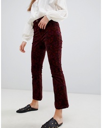 Free People Printed Cropped Kick Flare Jeans