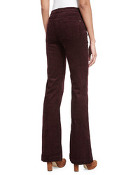 7 For All Mankind Ginger Flare Leg Corduroy Pants Wine