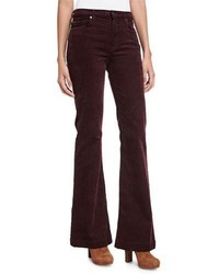 7 For All Mankind Ginger Flare Leg Corduroy Pants Wine