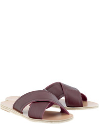 Burgundy Flat Sandals