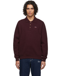 Burgundy Fleece Polo Neck Sweater