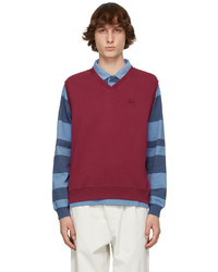 Burgundy Fleece Sweater Vest