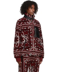 Amiri Red Printed Polar Fleece Jacket