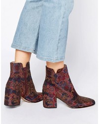 Aldo Sully Floral Block Heeled Ankle Boots
