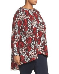 Vince Camuto Plus Size Woodland Floral Highlow Blouse