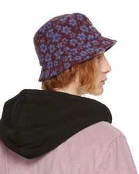 thisisneverthat Burgundy Fleece Floral Bucket Hat