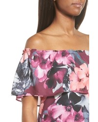 CeCe Floral Off The Shoulder Shift Dress