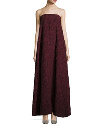 Co Floral Fil Up Strapless Gown Dark Red