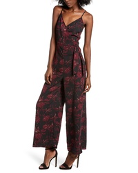 ALL IN FAVO R Floral Print Wide Leg Jumpsuit