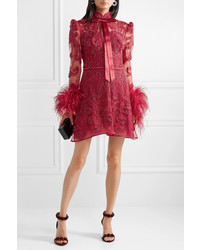 Zuhair Murad Belle Epoque Med Embellished Lace And Tulle Mini Dress