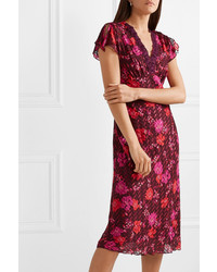 Anna Sui Scattered Flowers Med Jacquard Midi Dress