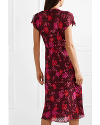 Anna Sui Scattered Flowers Med Jacquard Midi Dress