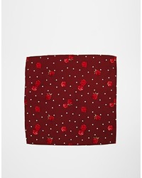 Asos Brand Pocket Square With Polka Dot Floral