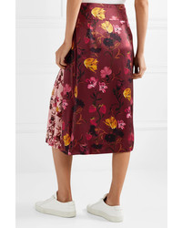 Mother of Pearl Mittie Printed Satin And Pleated Tte Wrap Skirt