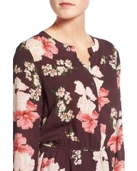 Cupcakes And Cashmere Gable Floral Print Shirtdress Dress