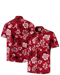 Wes & Willy Crimson Alabama Crimson Tide Floral Button Up Shirt At Nordstrom